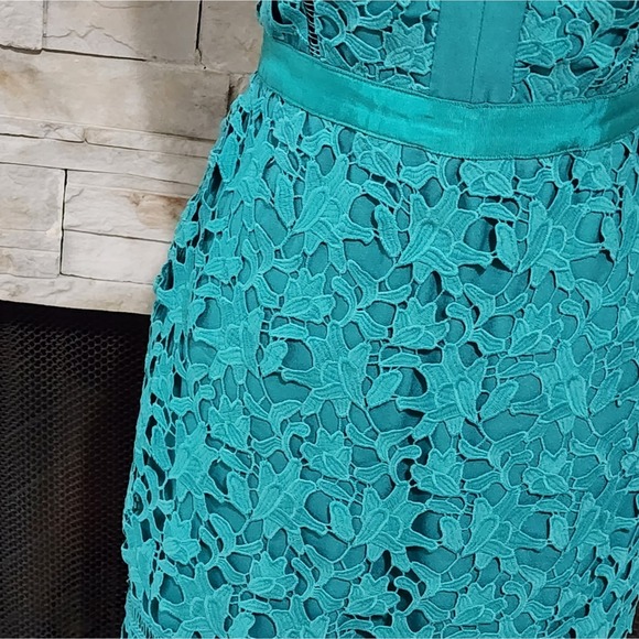 Adelyn Rae green lace overlay Sleeveless dress size small - Picture 5 of 8